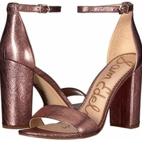 Sam Edelman Yaro Heels Metallic Pink Rose Gold 10